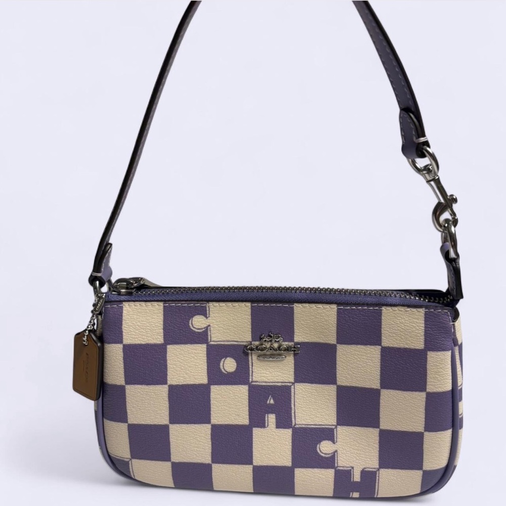 COACH Nolita 19 Checkerboard Print Coated Canvas & Leather Handbag NWT - Picture 3 of 6